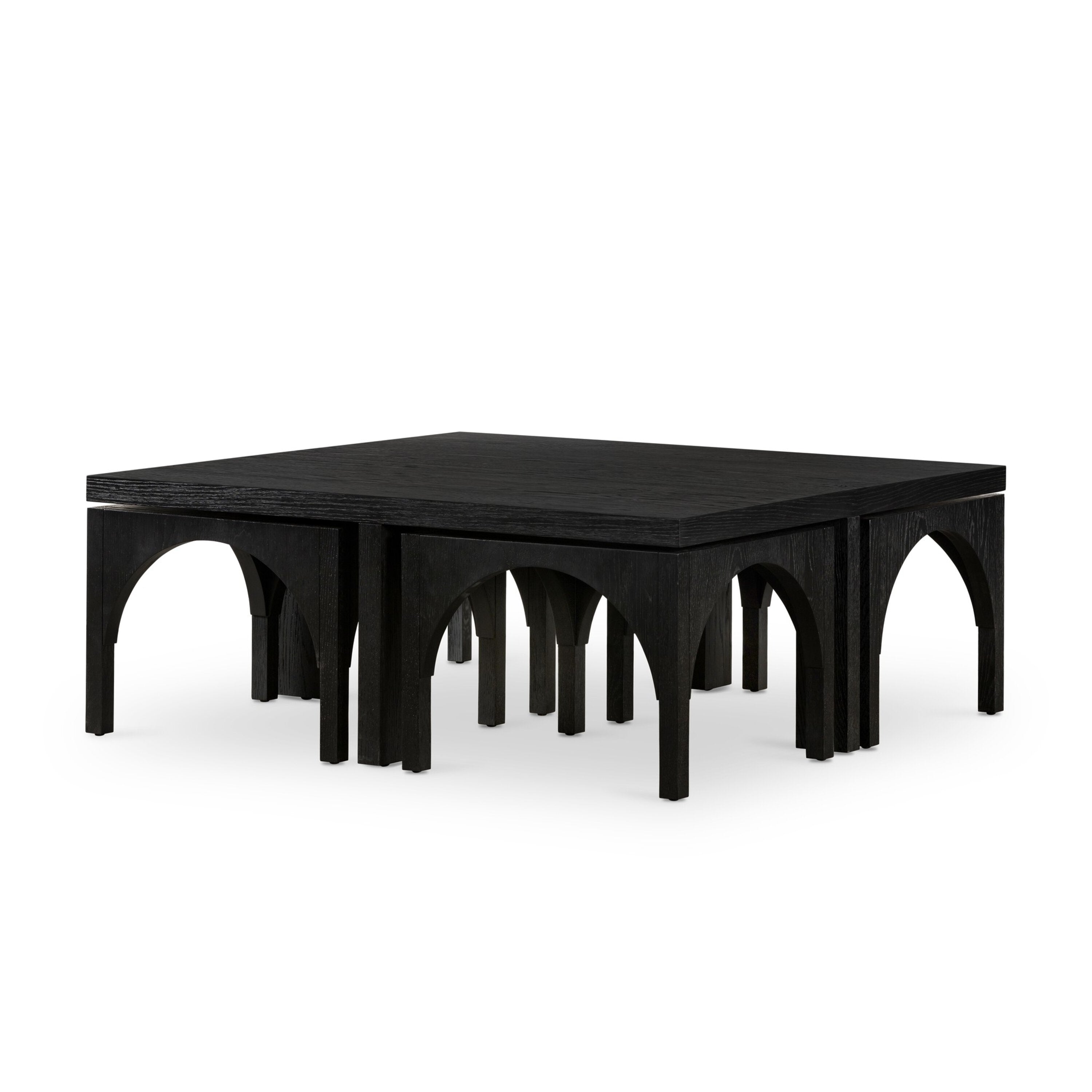 Four Hands Amara Coffee Table with Nesting Arch Seats