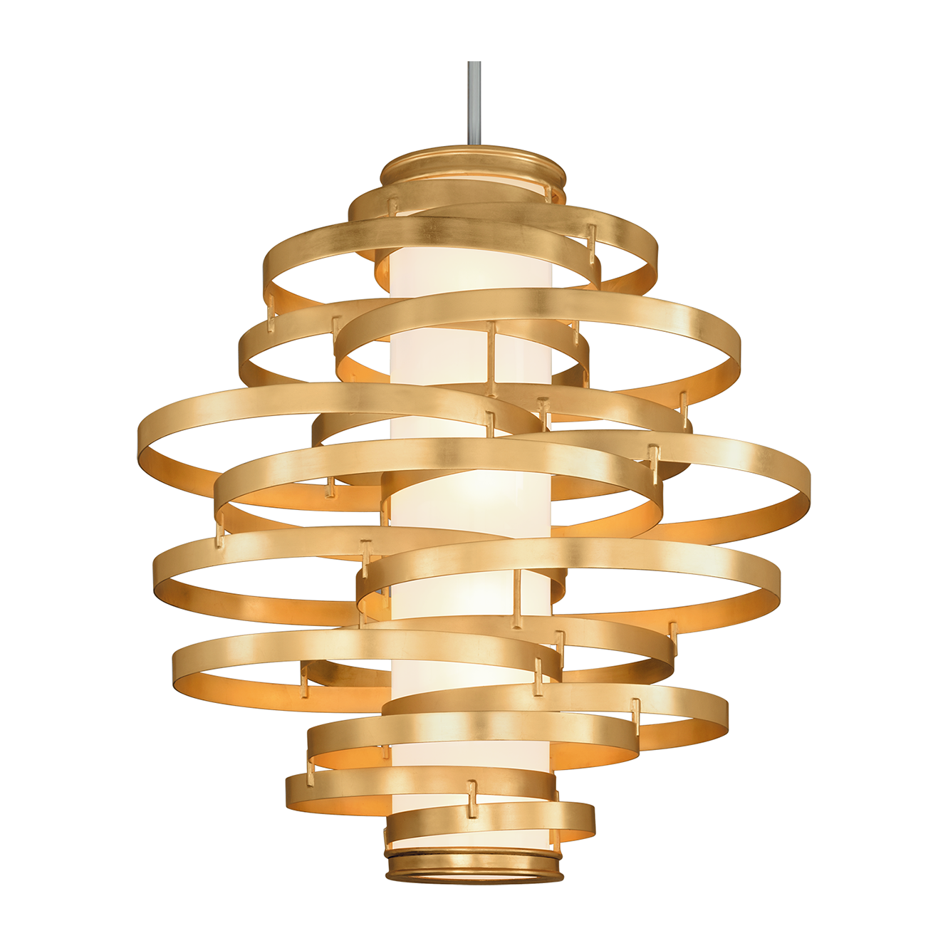 Corbett Vertigo 3 Light Gold Leaf Chandelier Ceiling Light DSC