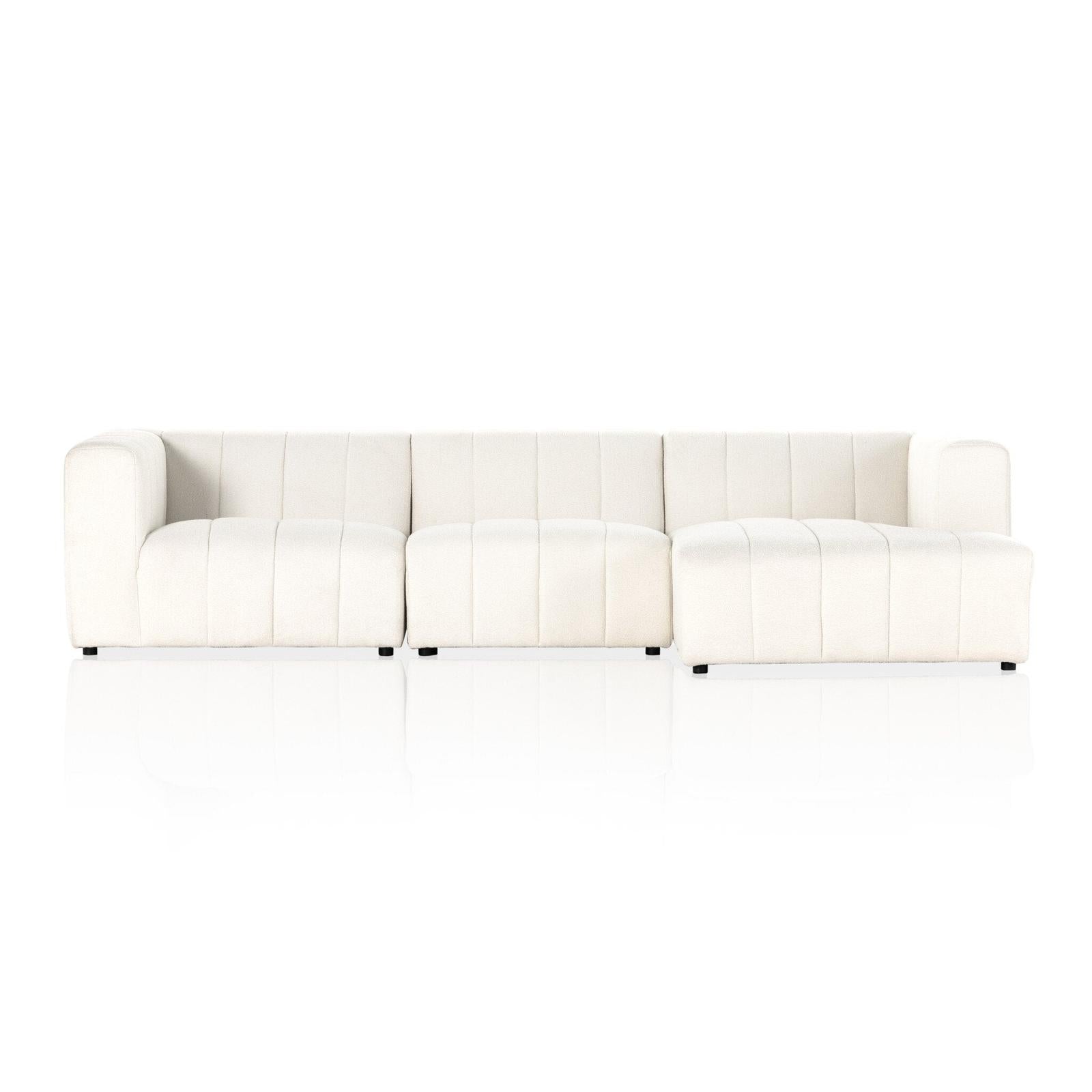 Four Hands Langham Channeled 3-Piece Sectional
