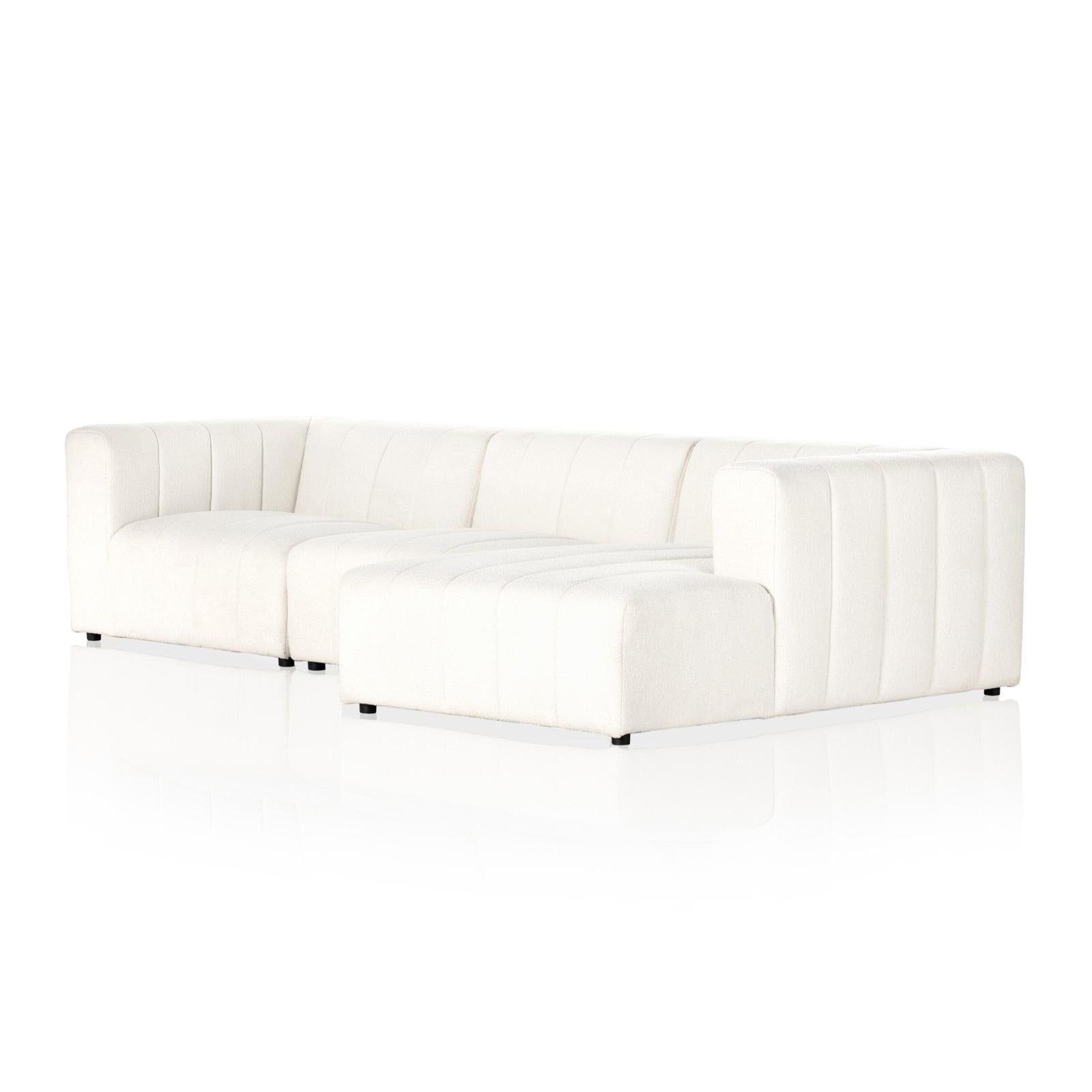 Four Hands Langham Channeled 3-Piece Sectional