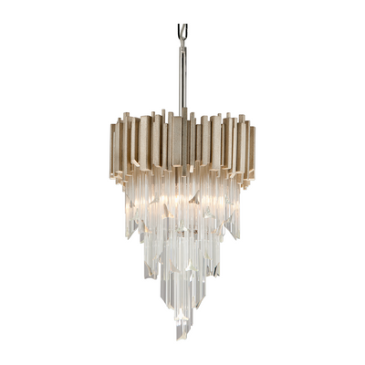 Corbett Mystique 3 Light Modern Silver Leaf Pendant Ceiling Light Clearance