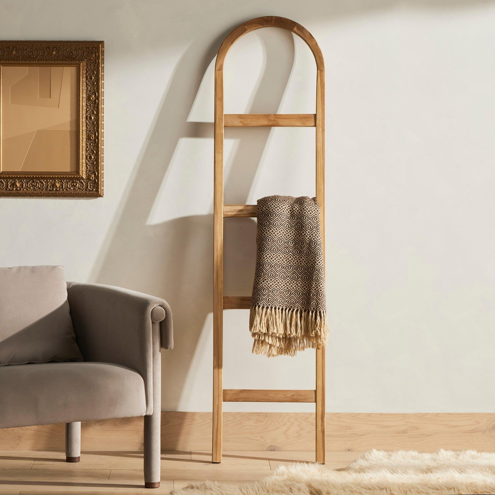 Arched Ladder-Natural Brown Teak