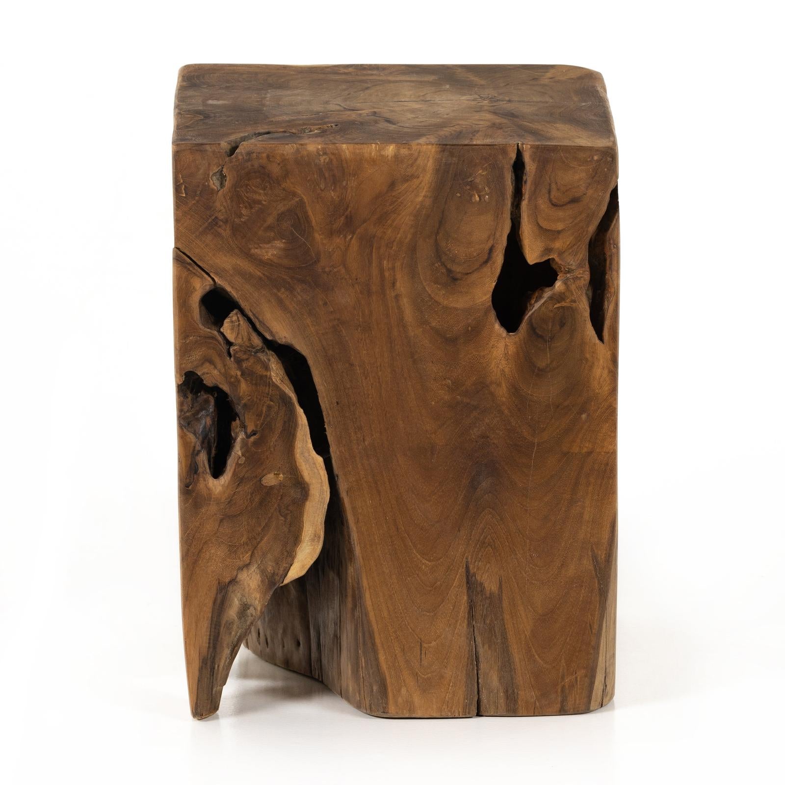Teak Square Stool - Teak Root
