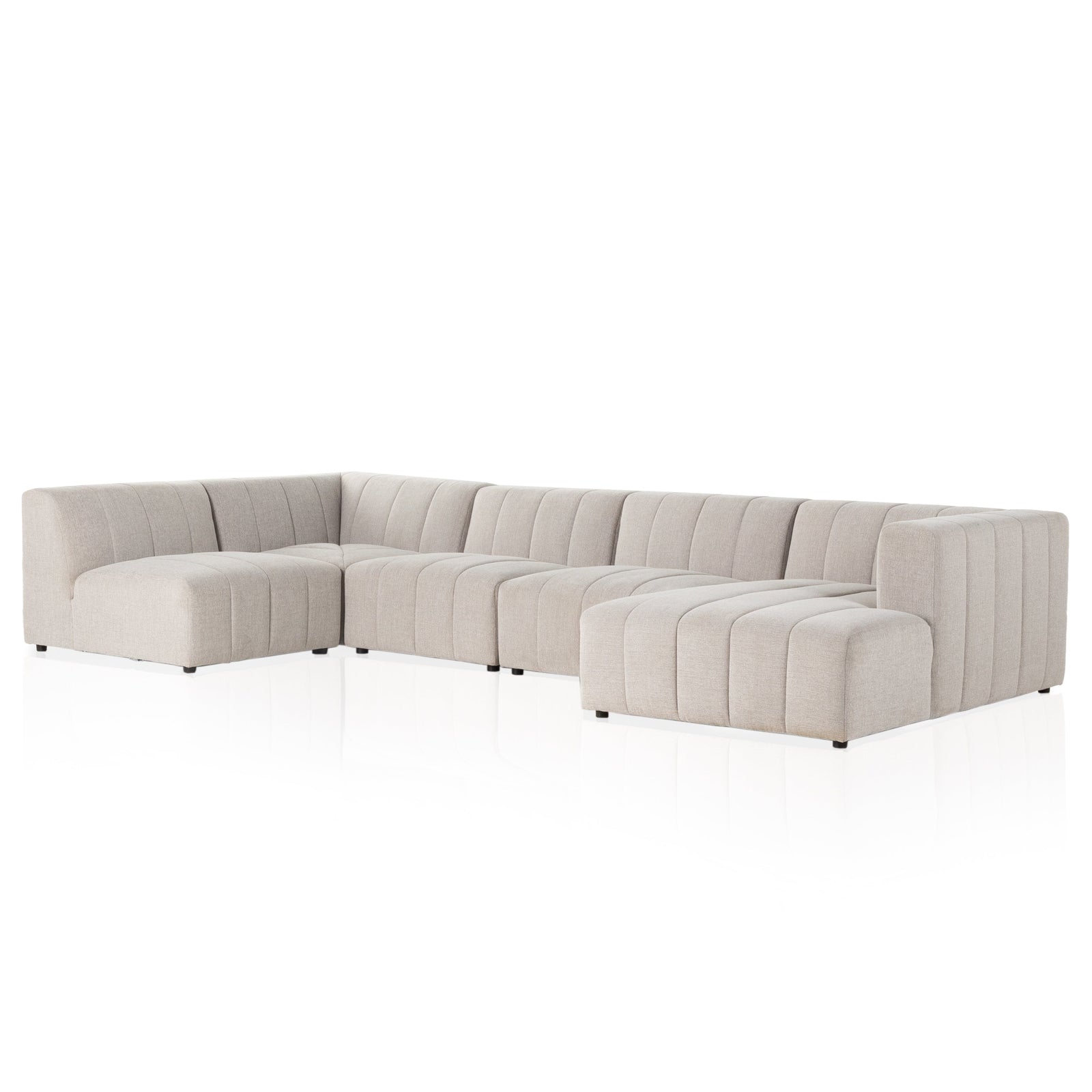 Four Hands Langham Channeled 5-Piece Sectional Right Chaise