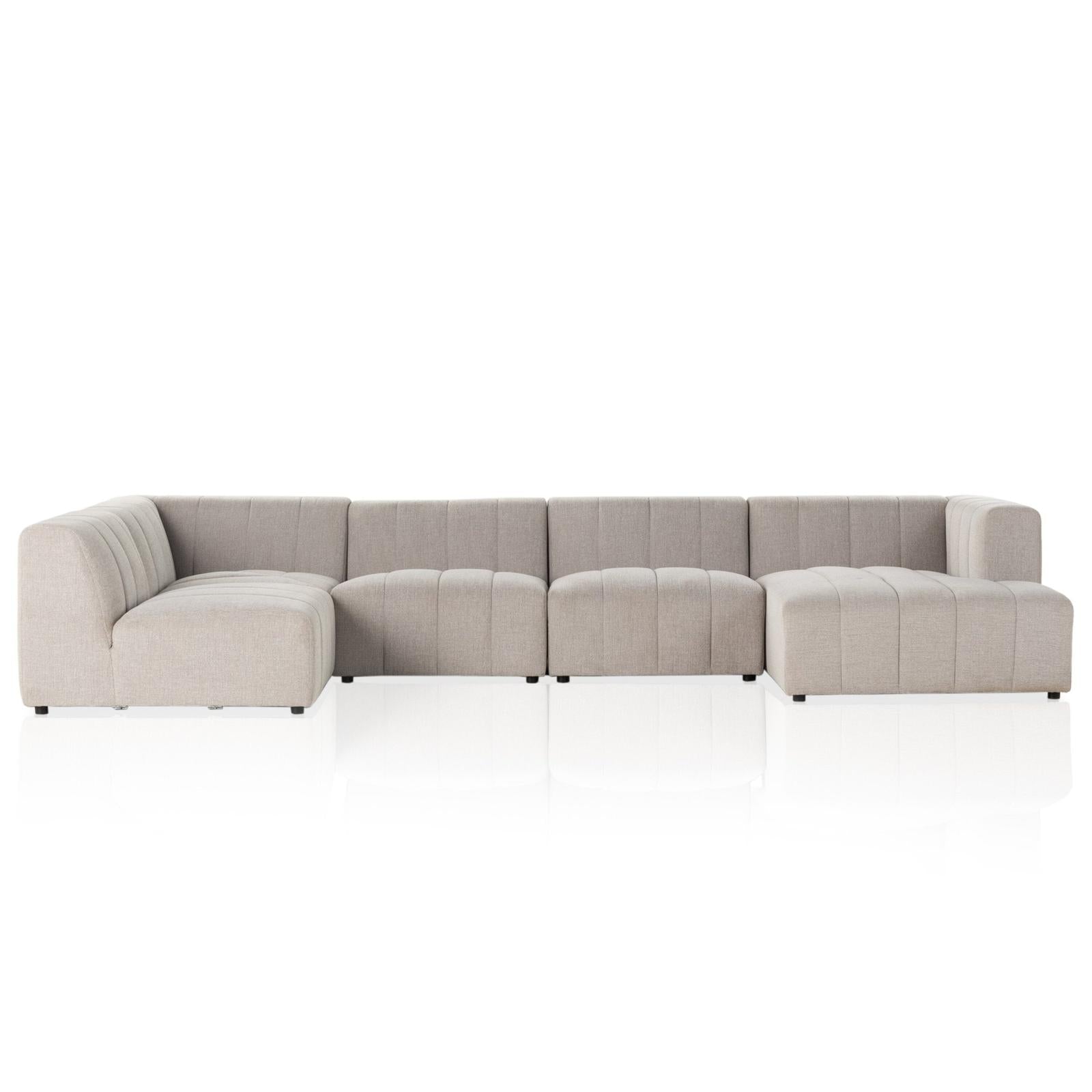 Four Hands Langham Channeled 5-Piece Sectional
