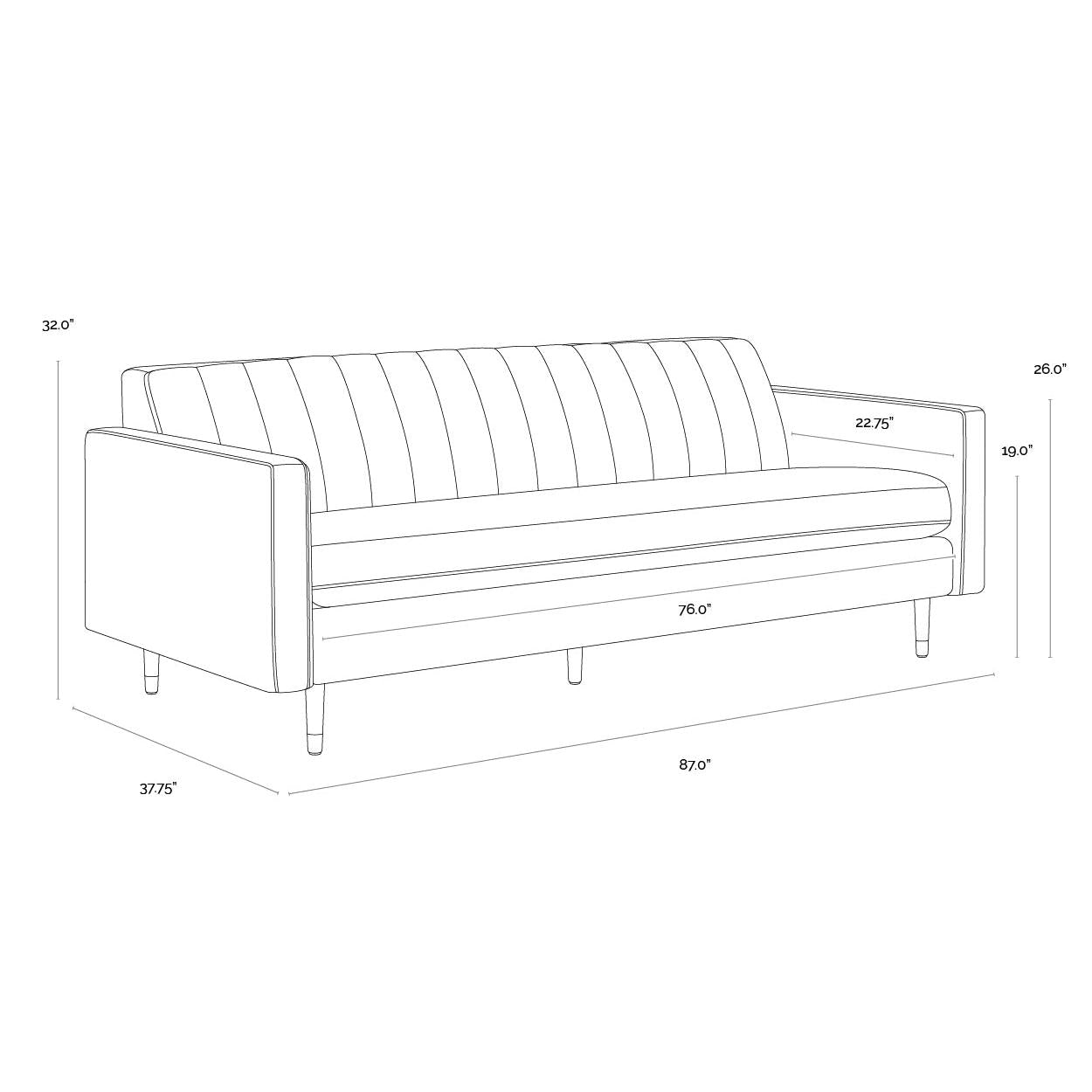 Sunpan Yosi Moss Green Sofa