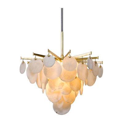 Corbett Serenity 1 Light 28 inch Gold Leaf with Polished Stainless Chandelier Ceiling Light