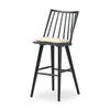Four Hands Lewis Windsor Bar + Counter Stool Black Oak Antwerp Natural