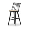 Four Hands Lewis Windsor Bar + Counter Stool Black Oak Lavon Flint
