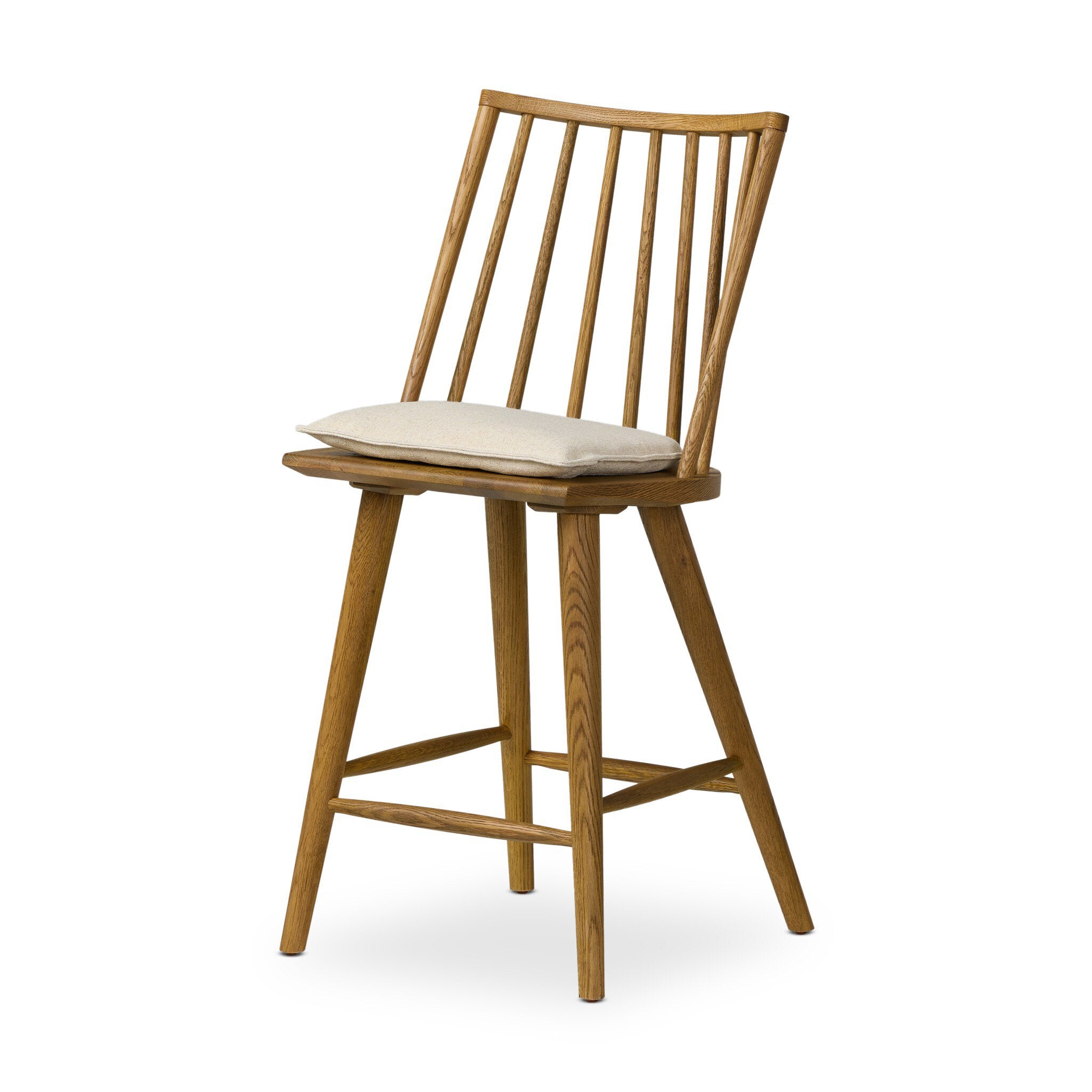 Four Hands Lewis Windsor Bar + Counter Stool Sandy Oak Antwerp Natural