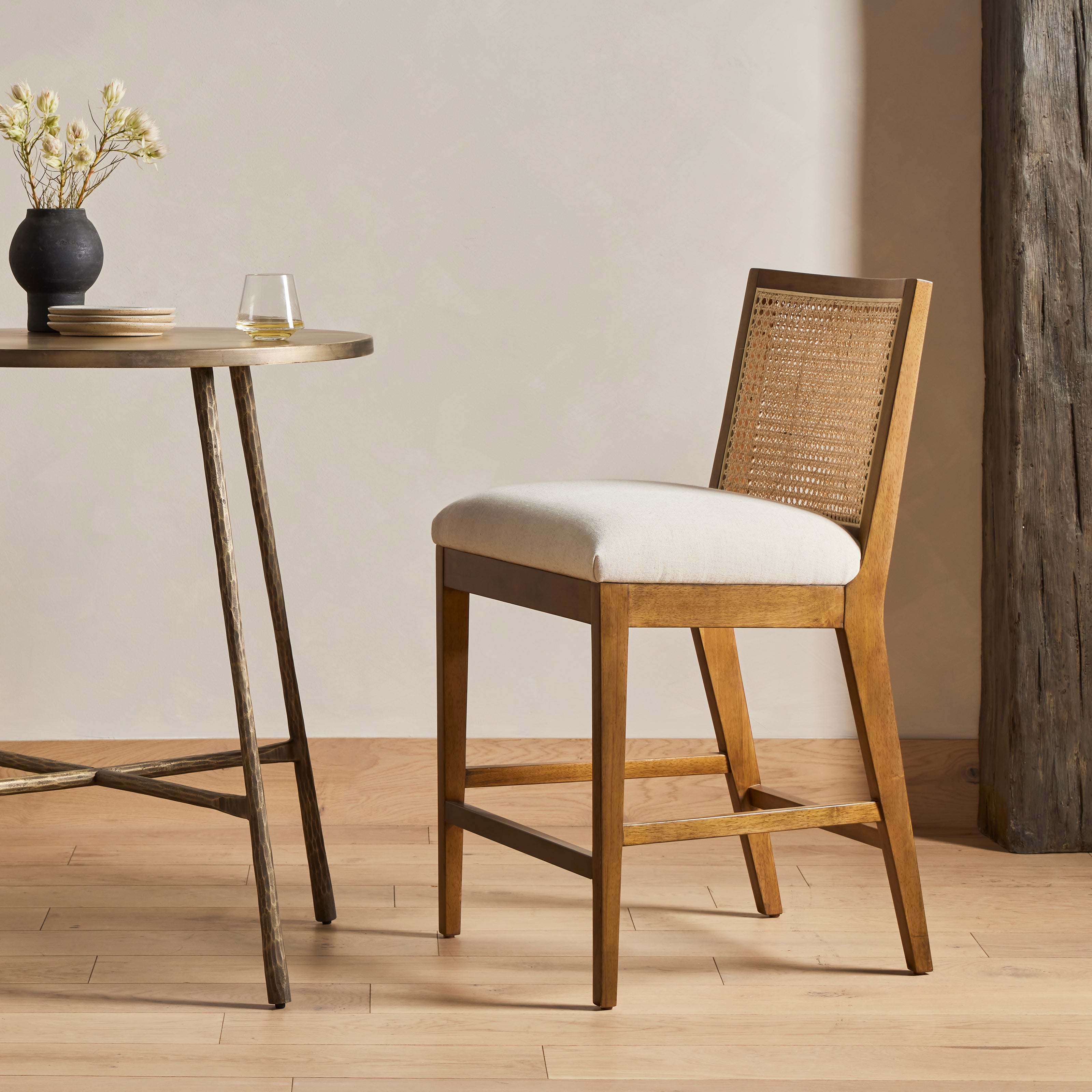 Four Hands Antonia Cane Armless Counter Stool