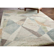 Feizy Eden 39QVF Modern Color Block Rug in Ivory/Blue/Green