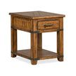 Magnussen Home Chesterfield Farmhouse Timber Rectangular End Table