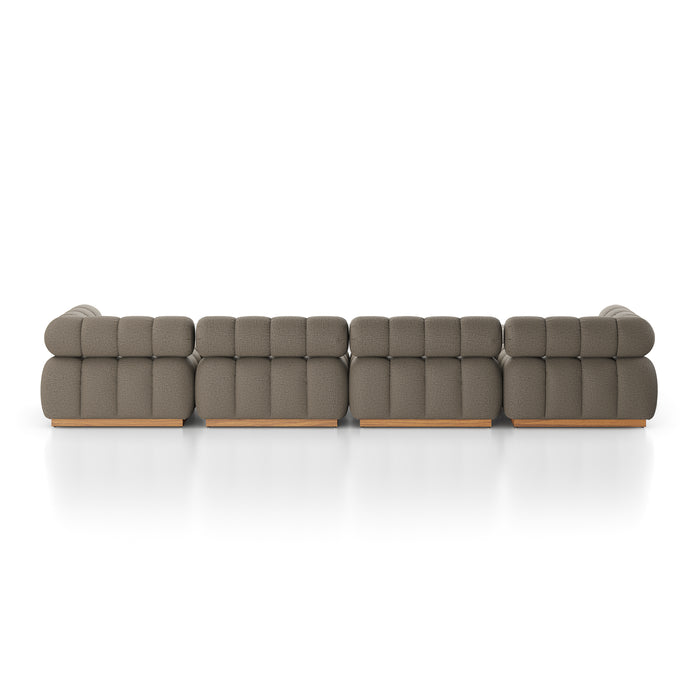 Roma Outdoor 4-Piece Sectional with Ottoman