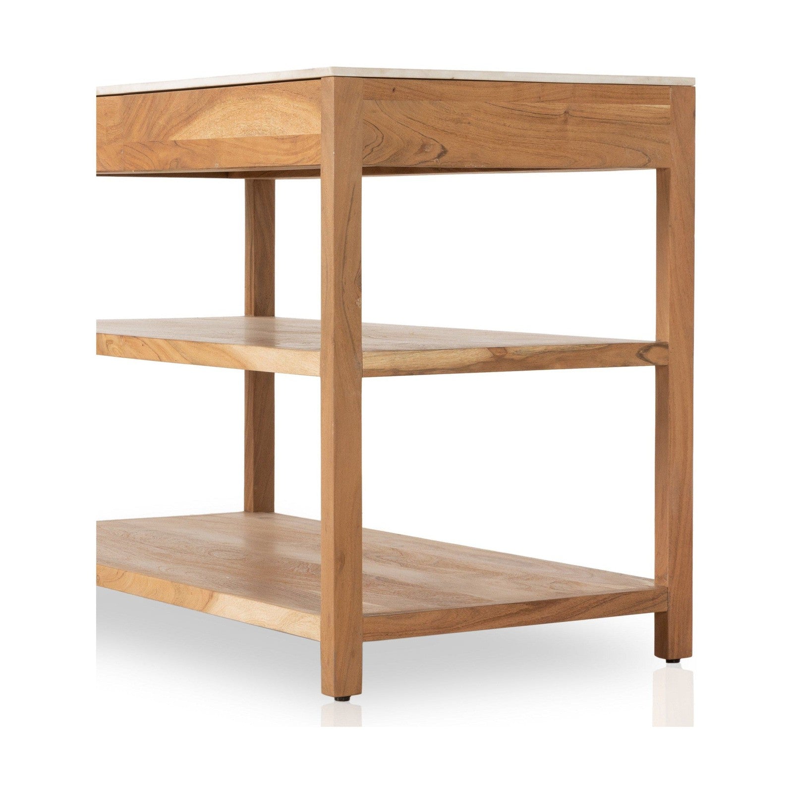 Indira Small Kitchen Island-White Marble