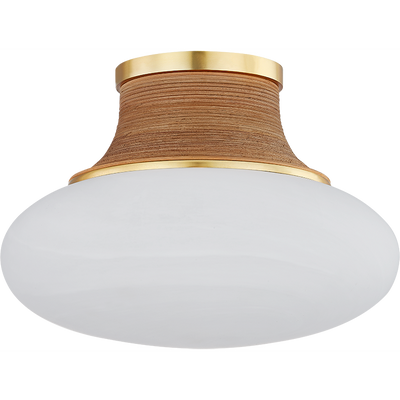 Hudson Valley Lighting Pearl River 1 Light 11 inch Aged Brass Flush Mount Ceiling Light
