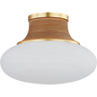 Hudson Valley Lighting Pearl River 1 Light 11 inch Aged Brass Flush Mount Ceiling Light