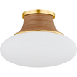 Hudson Valley Lighting Pearl River 1 Light 15 inch Aged Brass Flush Mount Ceiling Light