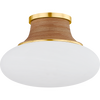 Hudson Valley Lighting Pearl River 1 Light 15 inch Aged Brass Flush Mount Ceiling Light