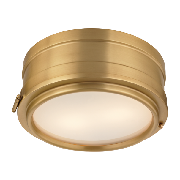 Hudson Valley Lighting Rye 2 Light 11 inch Aged Brass Flush Mount Ceiling Light