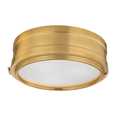 Hudson Valley Lighting Rye 3 Light 14 inch Aged Brass Flush Mount Ceiling Light