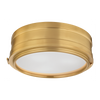 Hudson Valley Lighting Rye 3 Light 14 inch Aged Brass Flush Mount Ceiling Light