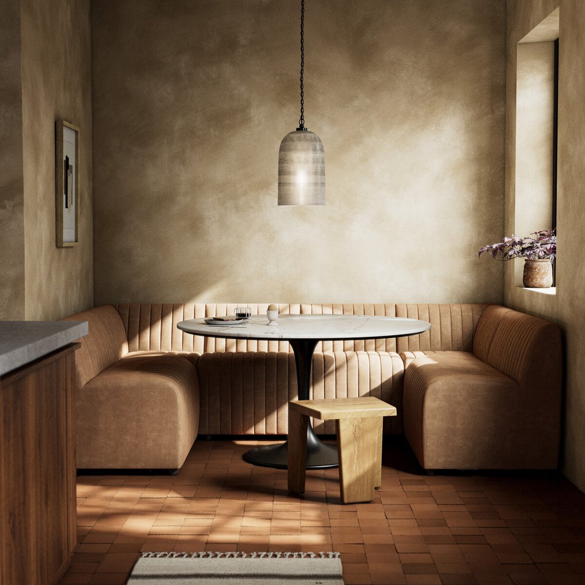 Four Hands Augustine Dining Banquette U Shape