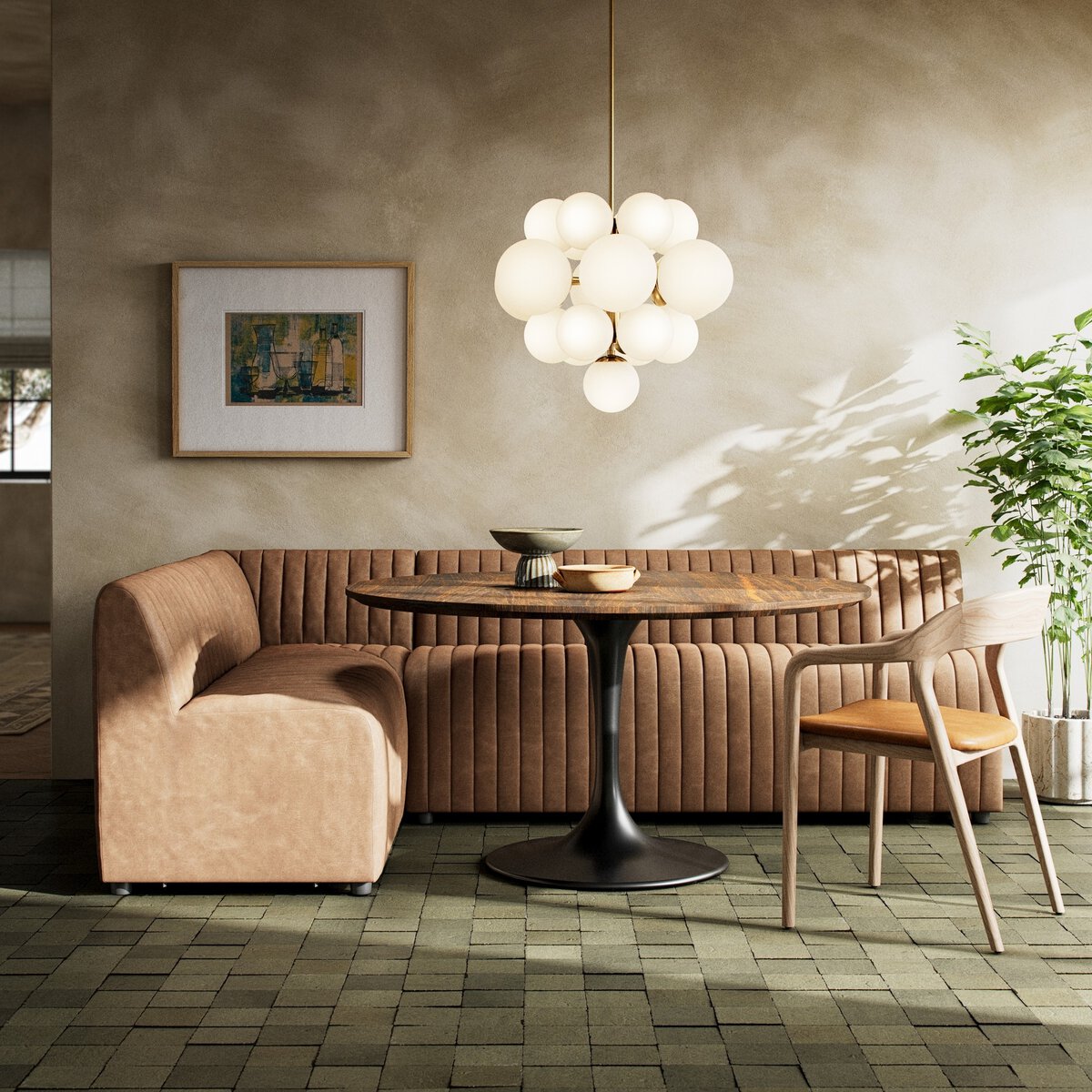 Four Hands Augustine Dining Banquette L-Shape 100