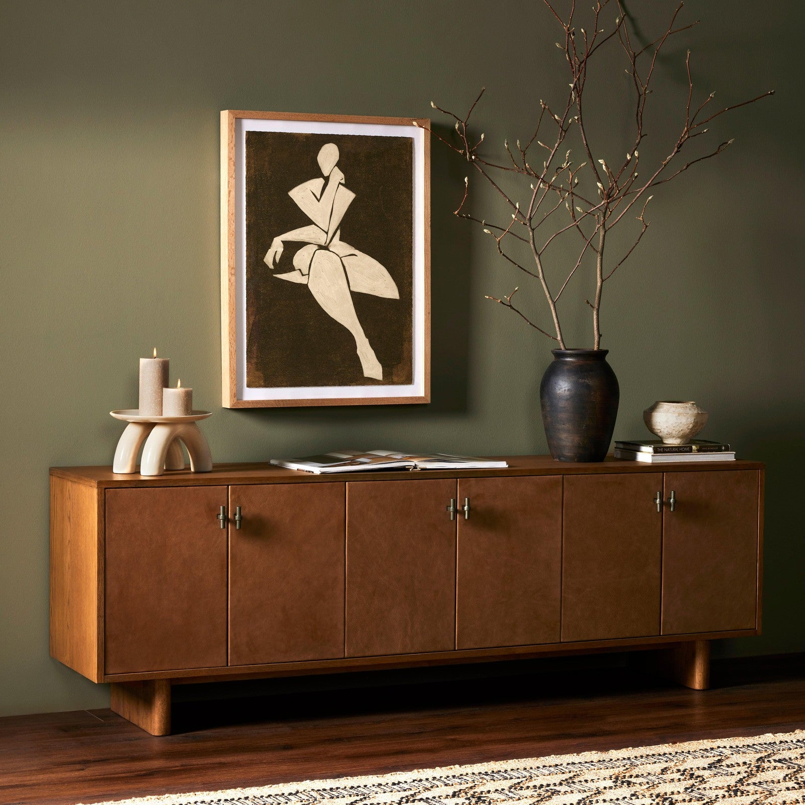 Posada Media Console-Amber Oak