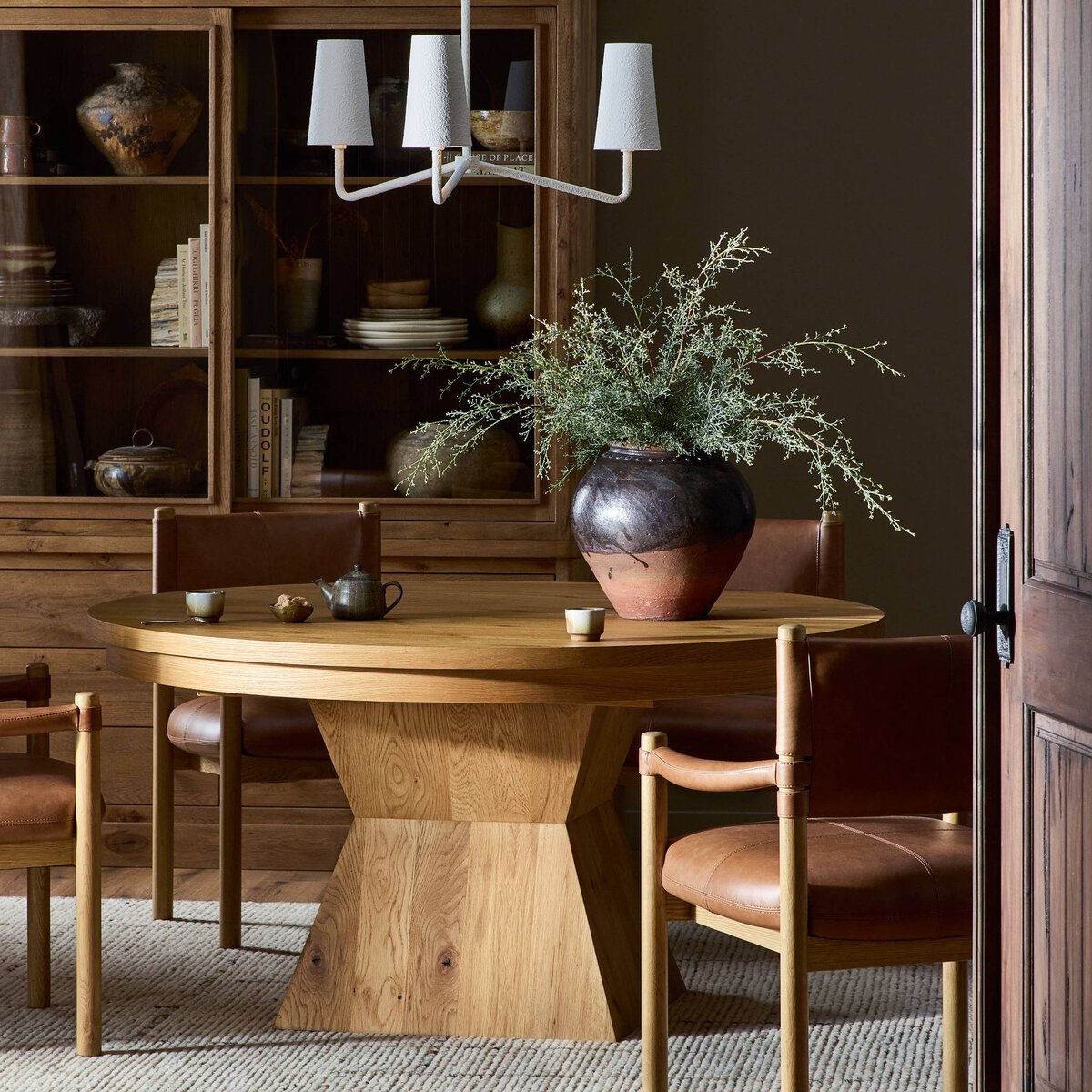 Four Hands Leif Round Extension Dining Table 60