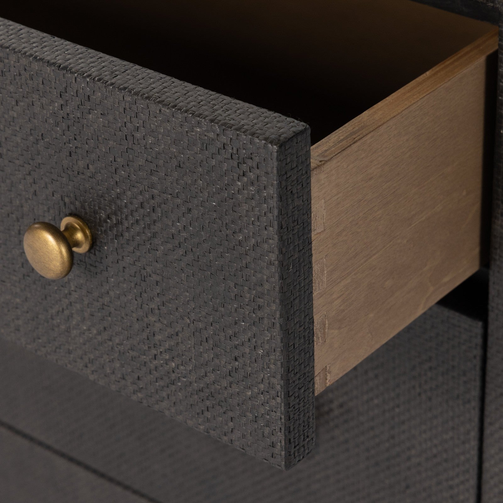 Fiona 6 Drawer Dresser-Black Raffia