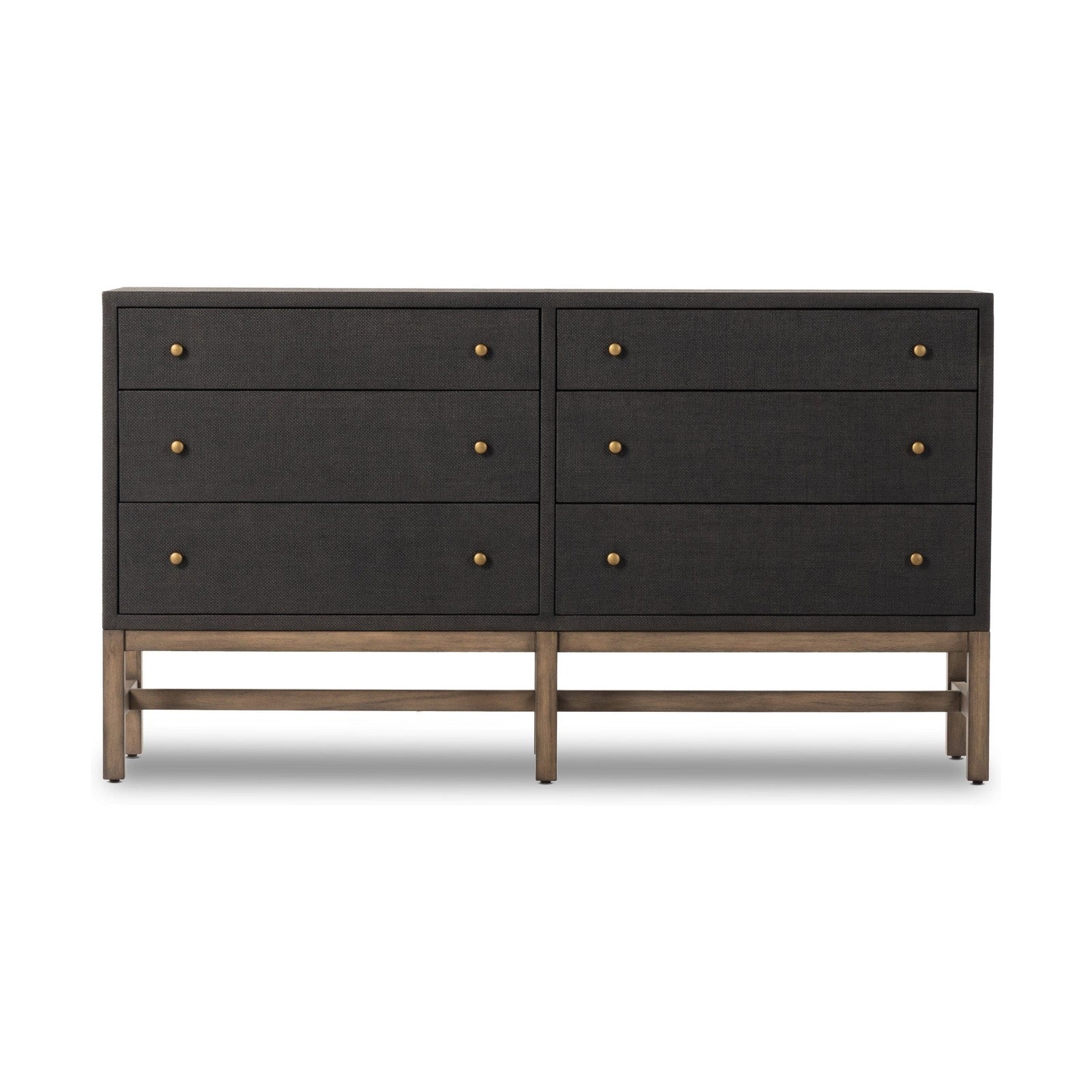 Fiona 6 Drawer Dresser-Black Raffia