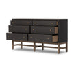 Fiona 6 Drawer Dresser-Black Raffia