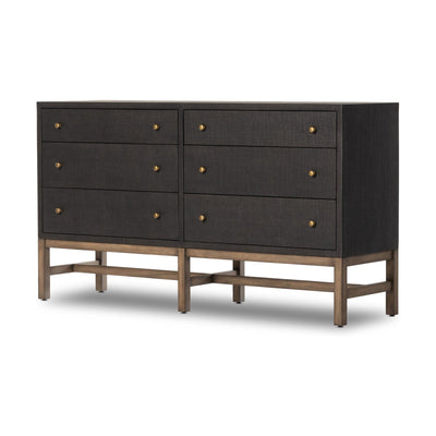 Fiona 6 Drawer Dresser-Black Raffia