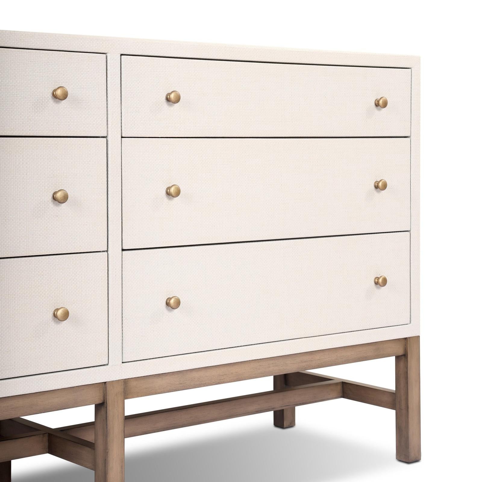 Fiona 6 Drawer Dresser-Black Raffia