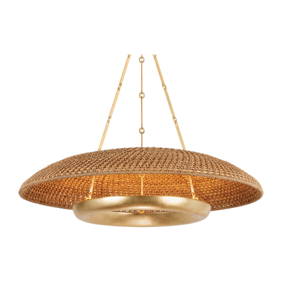 Hudson Valley Lighting Oaklyn 6 Light 36 inch Vintage Gold Leaf Pendant Ceiling Light