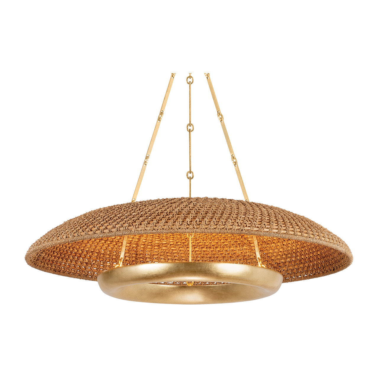 Hudson Valley Lighting Oaklyn 6 Light 36 inch Vintage Gold Leaf Pendant Ceiling Light