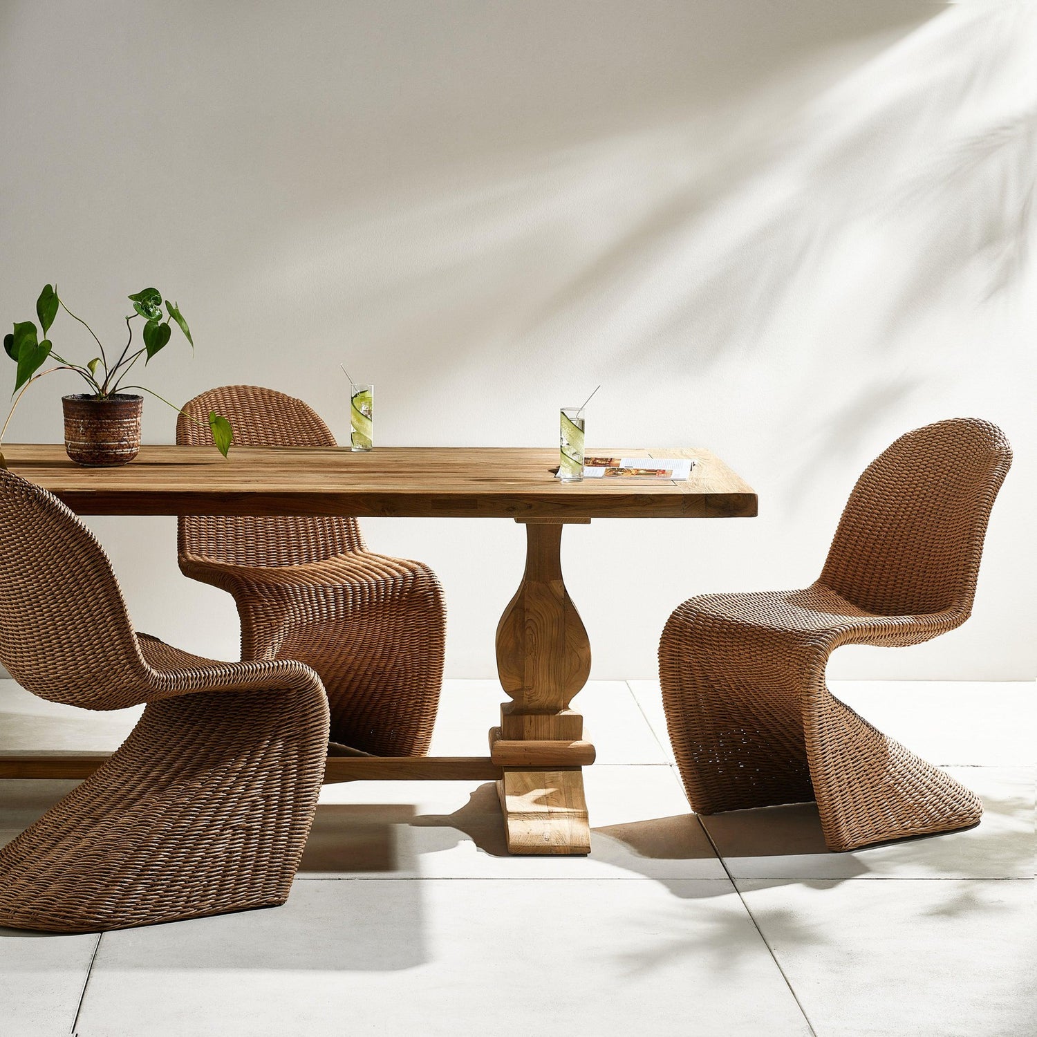 Novell Outdoor Dining Table-111"-Natural
