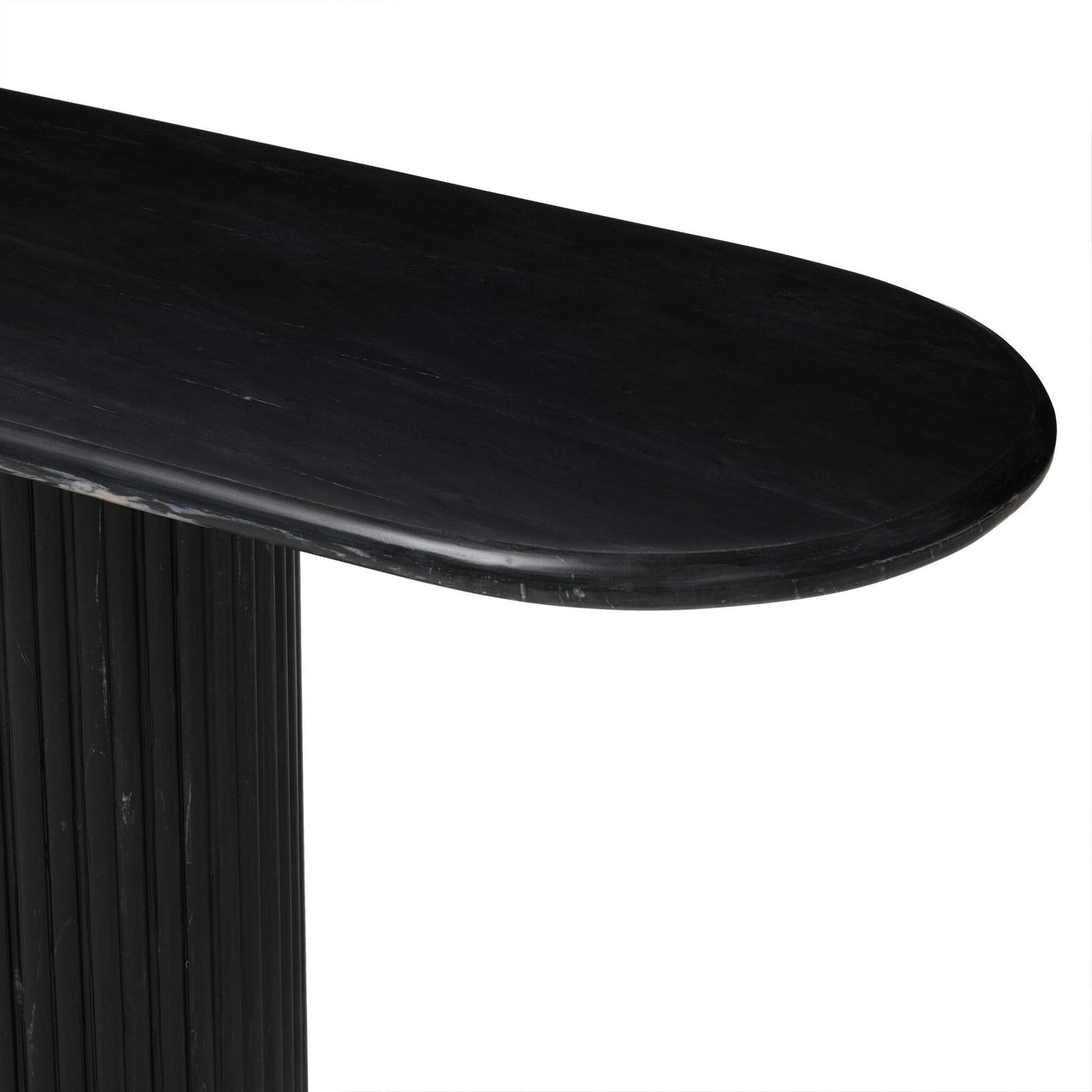 Four Hands Oranda Black Marble Black Marble Console Table