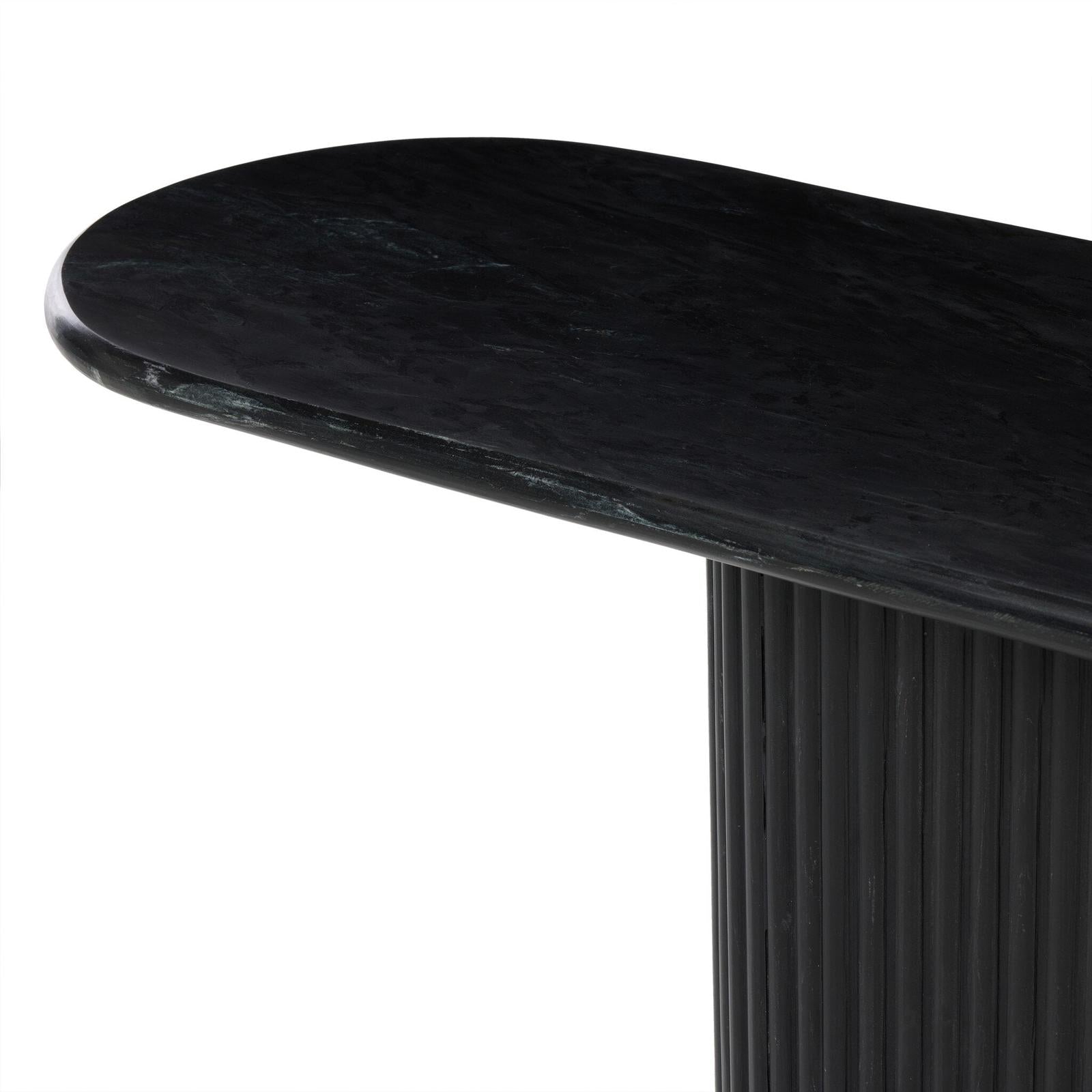 Four Hands Oranda Black Marble Black Marble Console Table
