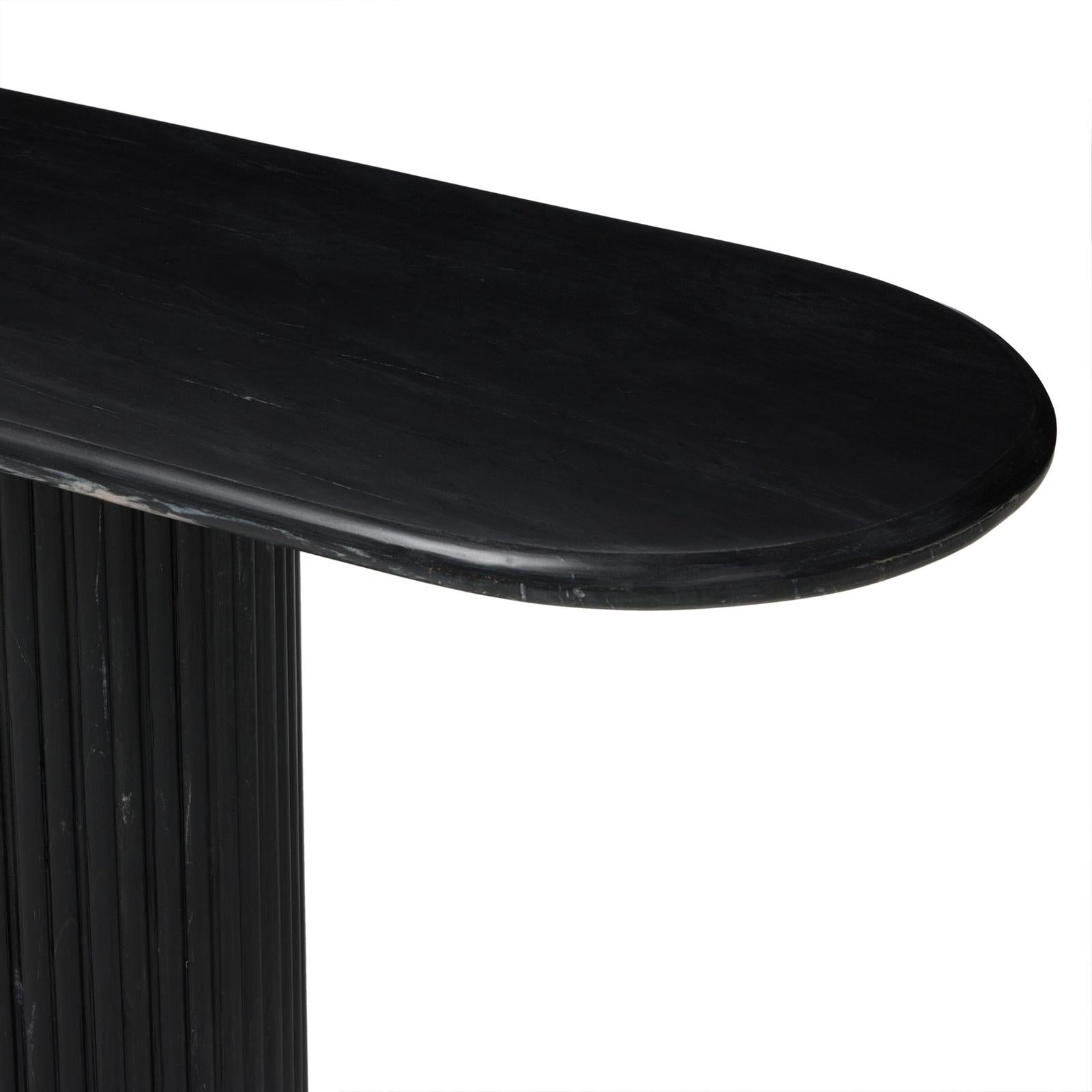 Four Hands Oranda Black Marble Black Marble Console Table