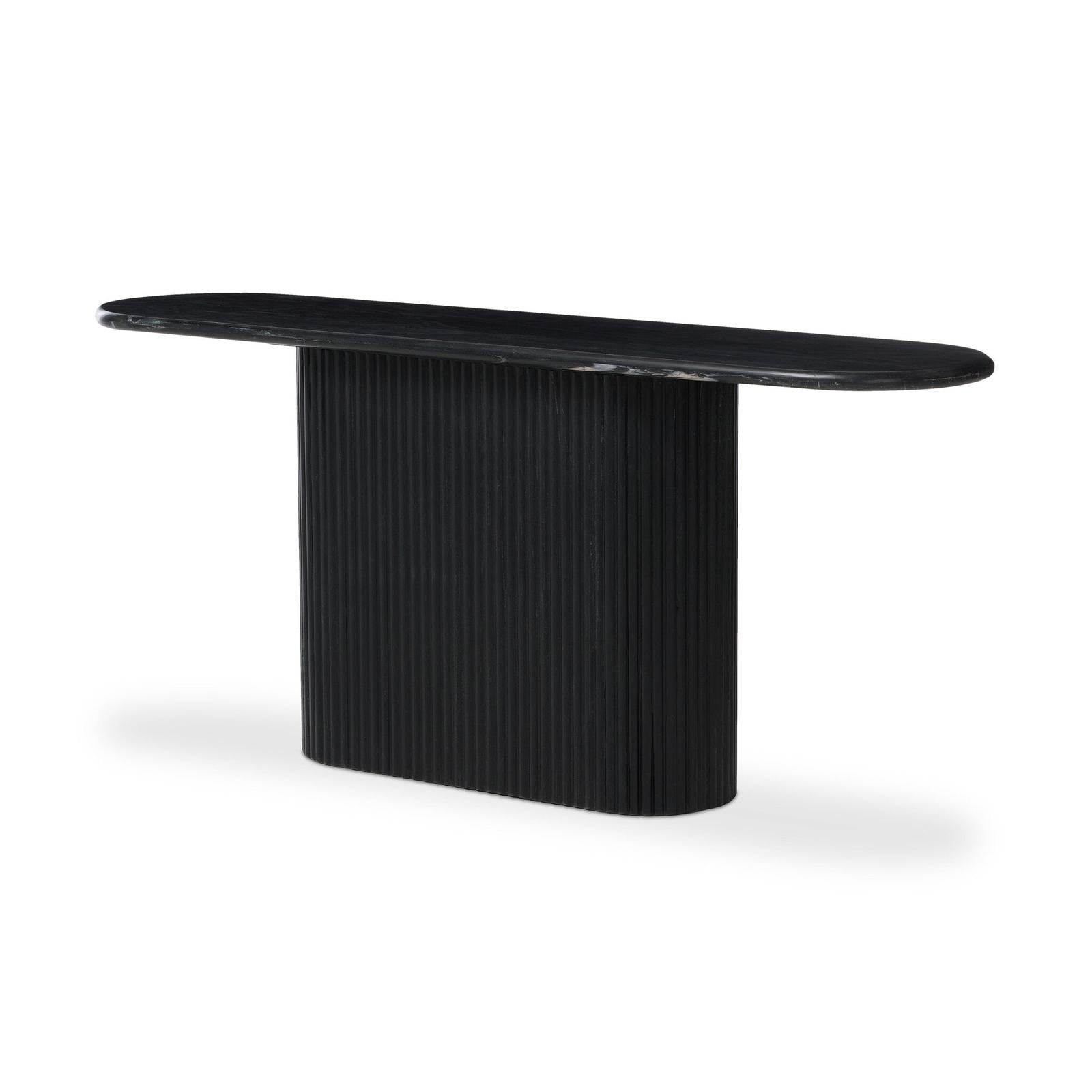 Four Hands Oranda Black Marble Black Marble Console Table