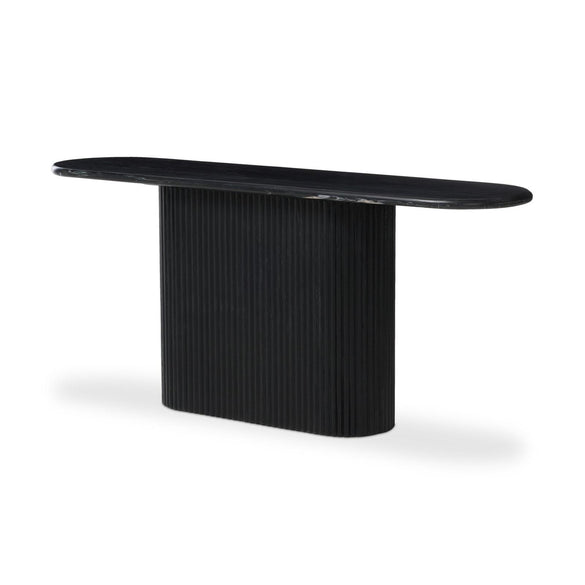 Four Hands Oranda Black Marble Black Marble Console Table