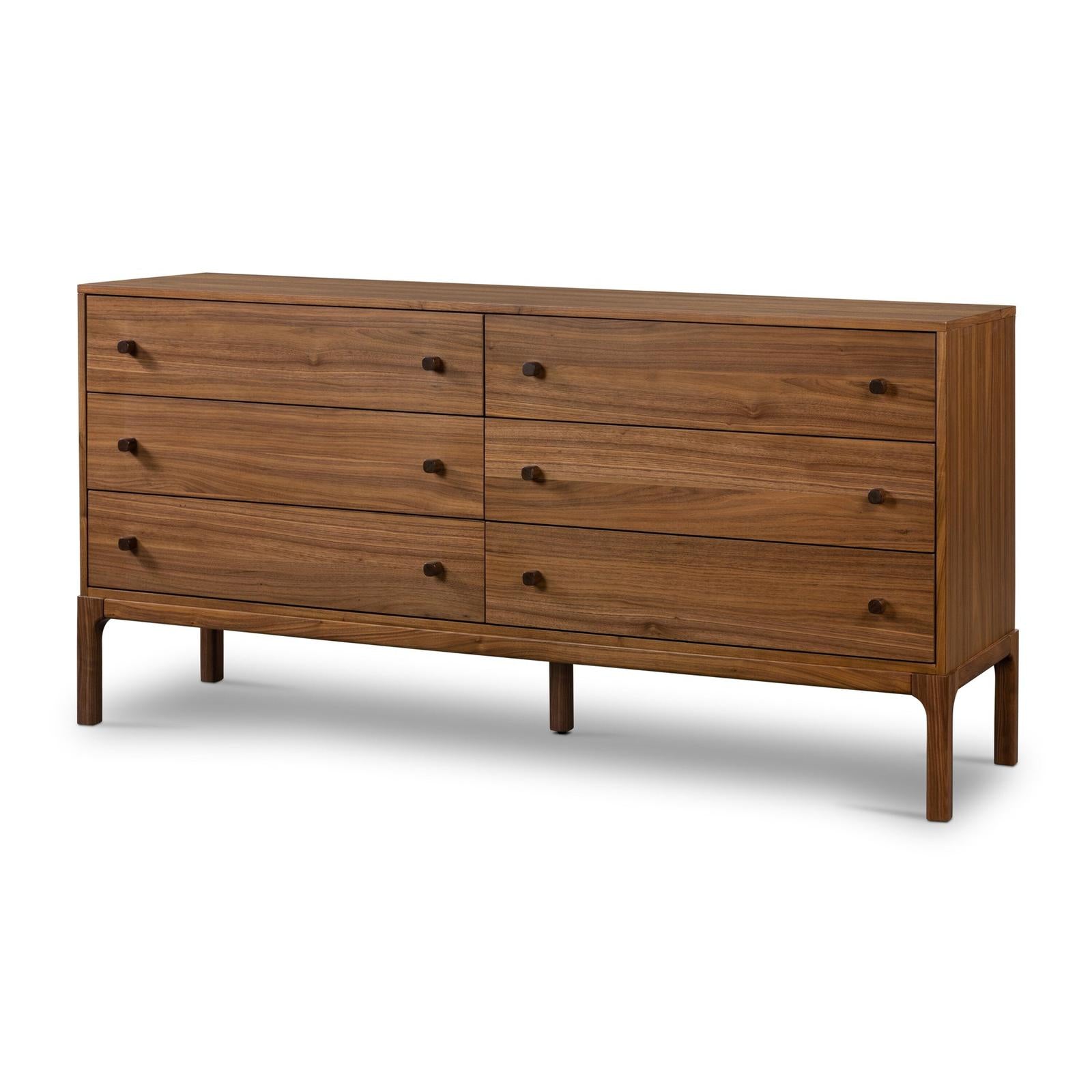 Arturo 6 Drawer Dresser-Natural Walnut