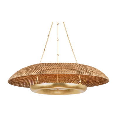 Hudson Valley Lighting Oaklyn 6 Light 48 inch Vintage Gold Leaf Chandelier Ceiling Light