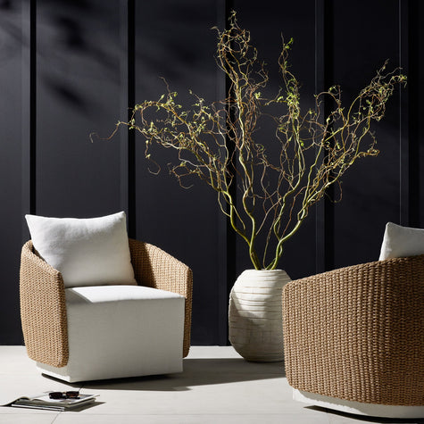 Maven Outdoor Swivel Chair-Faux Hyacinth
