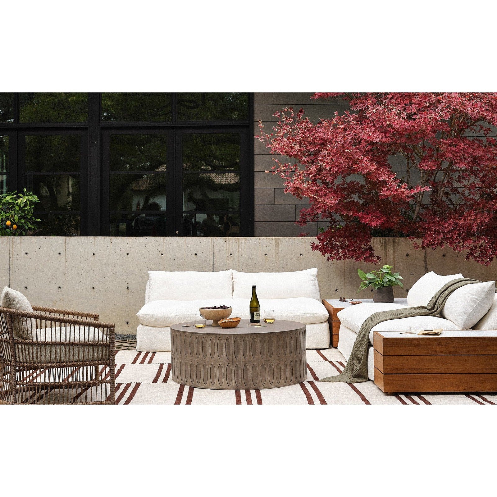 Four Hands Grant Outdoor 2-Piece Sectional with Coffee & End Tables