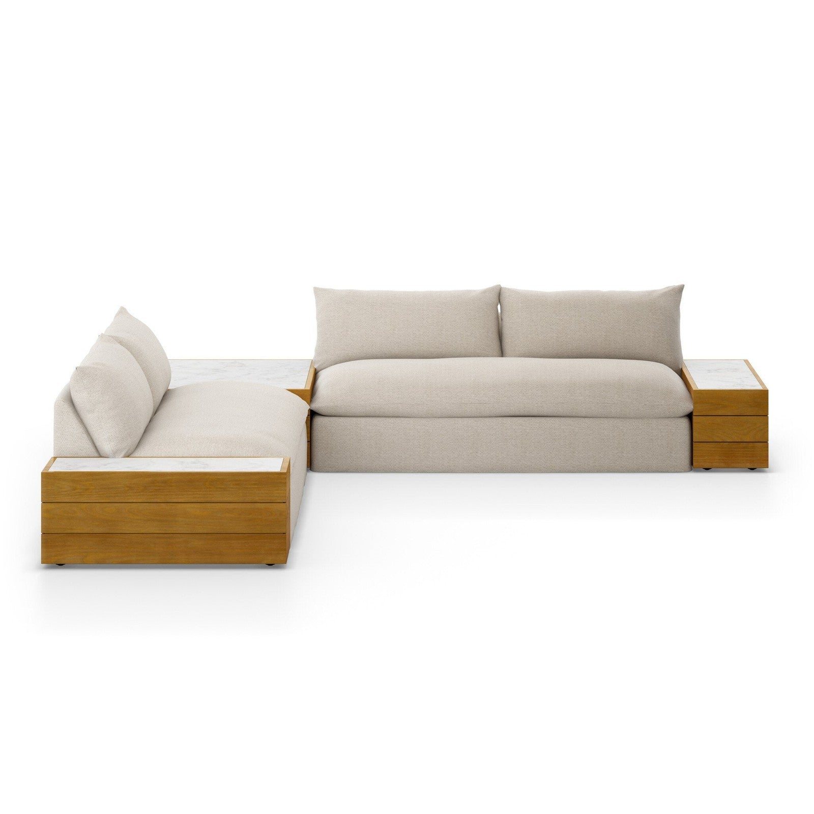 Four Hands Grant Outdoor 2-Piece Sectional with Coffee & End Tables