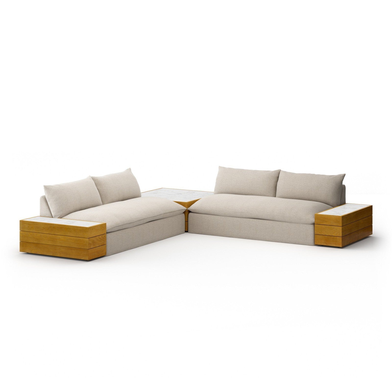 Four Hands Grant Outdoor 2-Piece Sectional with Coffee & End Tables