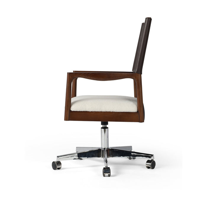Lulu Desk Chair-Espresso Leather Blend